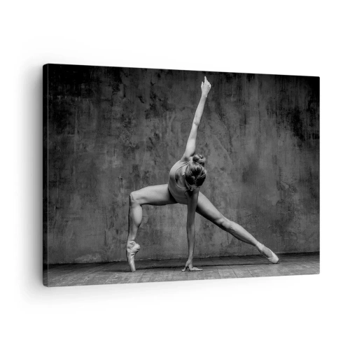 Obraz na plátně - Tanečnice v umělecké póze proti surové zdi - 70x50cm - Ideál rovnováhy - Moderní nástěnná dekorace do obývacího pokoje a ložnice ARTTOR