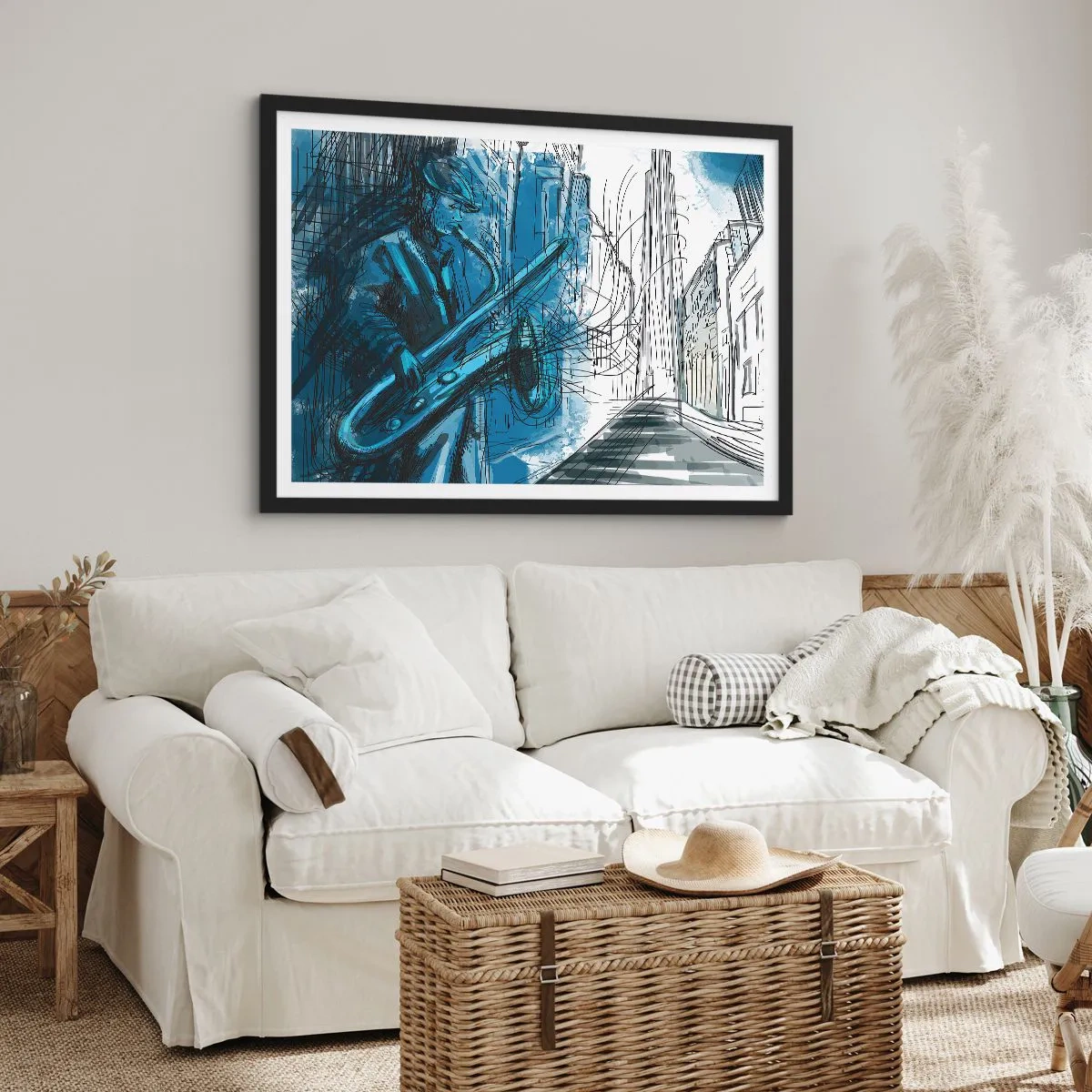 Plakát v černém rámu - Městská rapsodie - 70x50 cm