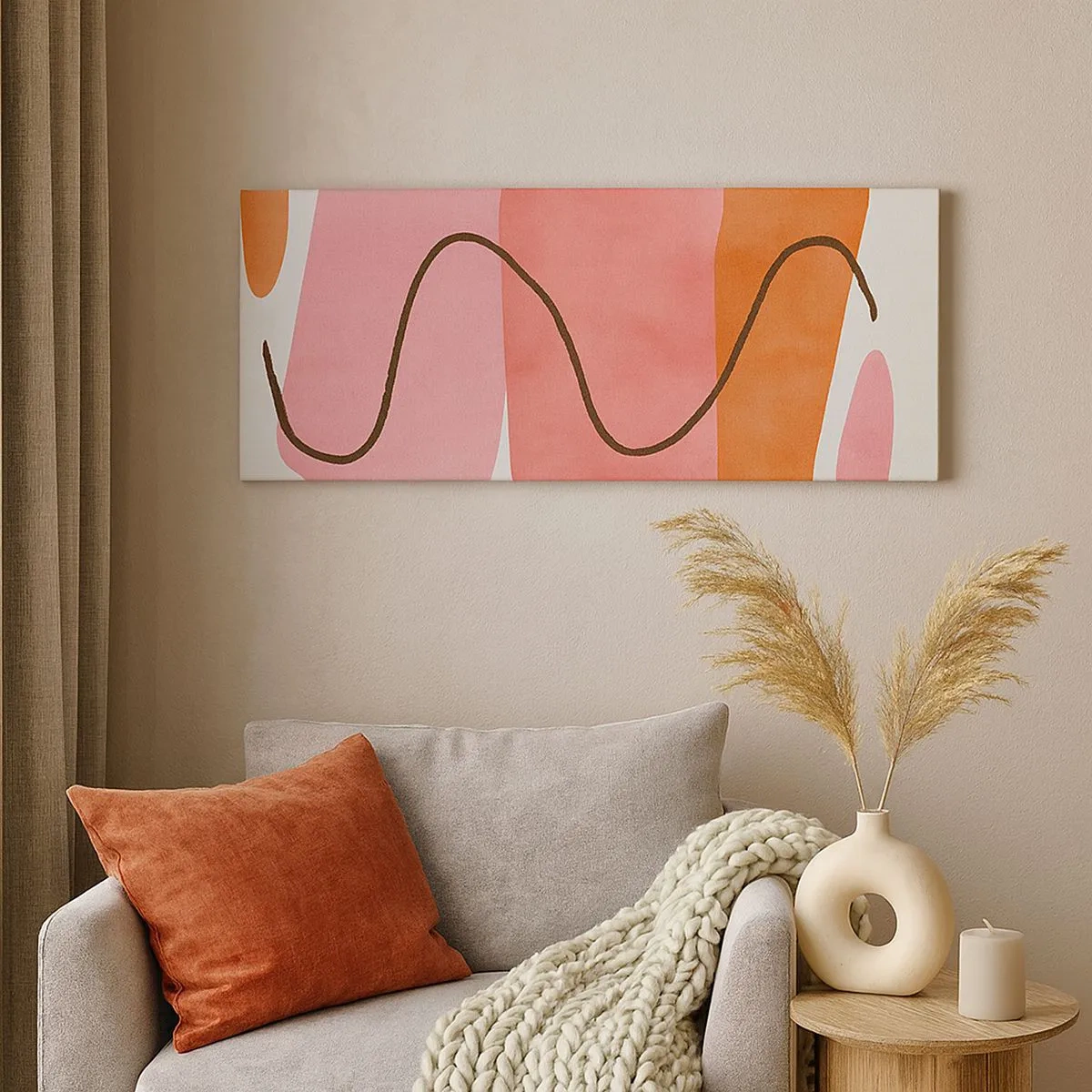 Obraz na plátně - Jemný pohyb forem - 100x40 cm