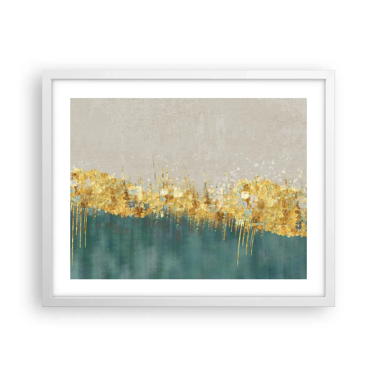 Plakát v bílém rámu - Zlatá hranice - 50x40 cm