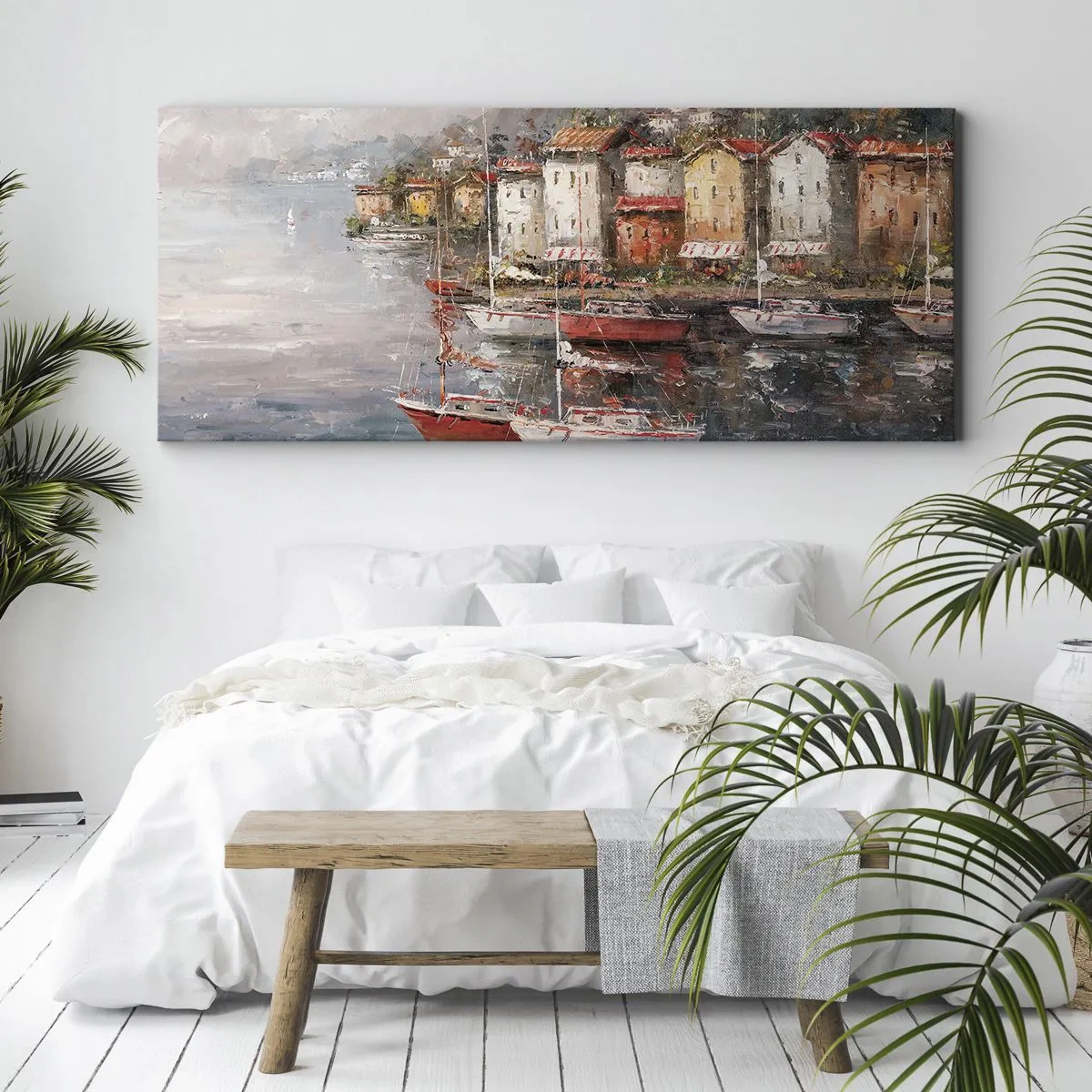 Obraz na plátně - Romantický přístav - 100x40 cm