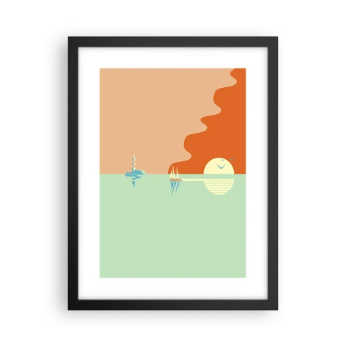 Plakát v černém rámu - Dokonalá mořská krajina - 30x40 cm