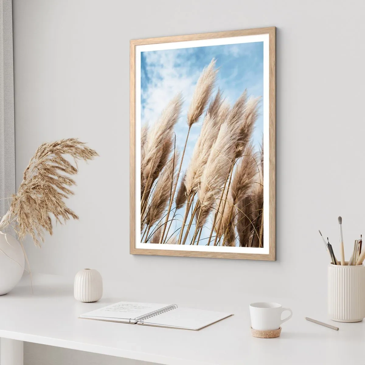 Plakát v rámu světlý dub - Slunečné a větrné pohlazení - 70x100 cm