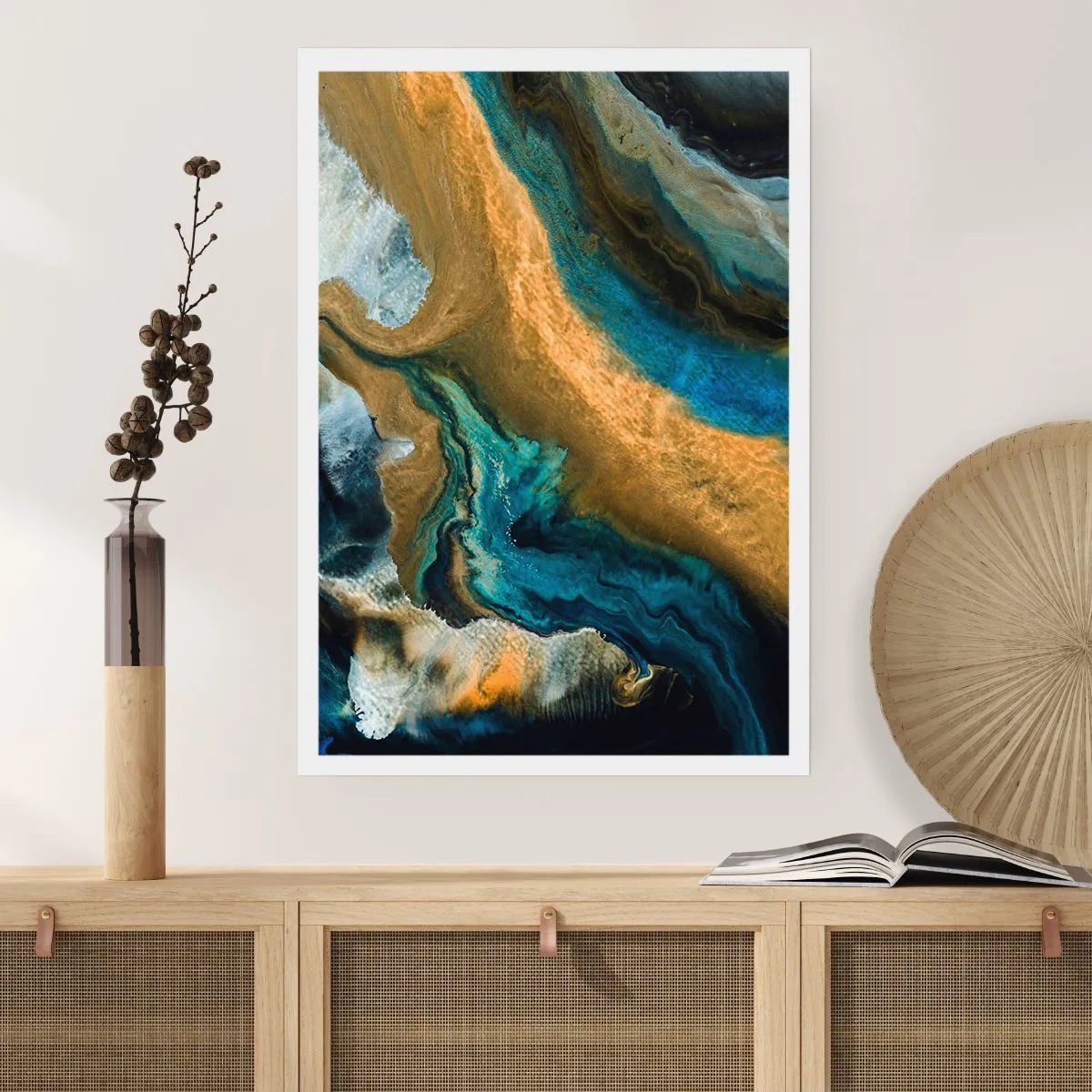 Plakát - Modrá – žlutá – vzájemné vlivy - 40x50 cm