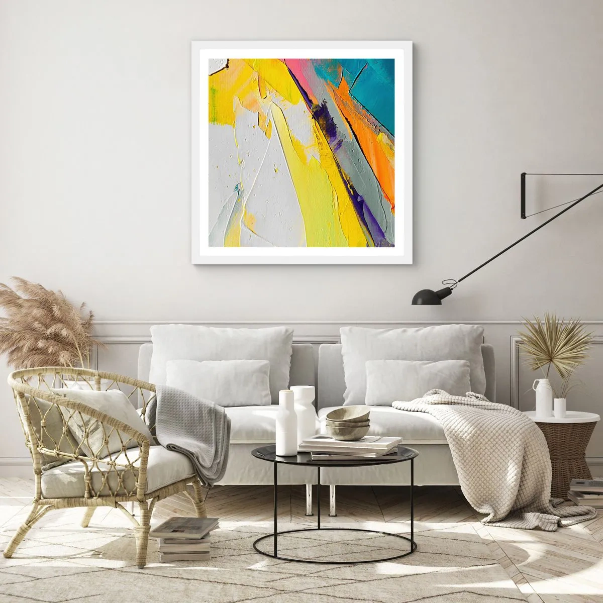 Plakát v bílém rámu - Anatomie světla - 50x50 cm