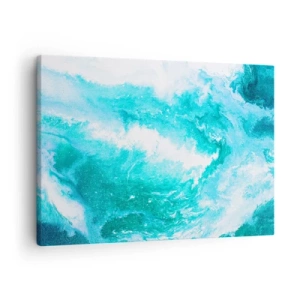 Obraz na plátně - Abstraktní vír v odstínech modré - 70x50cm - V jádru živlu - Moderní nástěnná dekorace do obývacího pokoje a ložnice ARTTOR