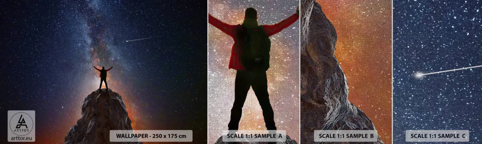 Vzor Fototapety Premium Canvas - Síla je se mnou! - Abstrakce, Kosmos, Muž - 100x30 cm