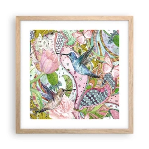 Plakát v rámu světlý dub - Zamotané do lián - 40x40 cm