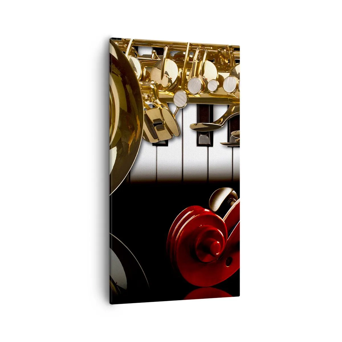 Obraz na plátně - Plech, dřevo a slonovinová kost - 55x100 cm