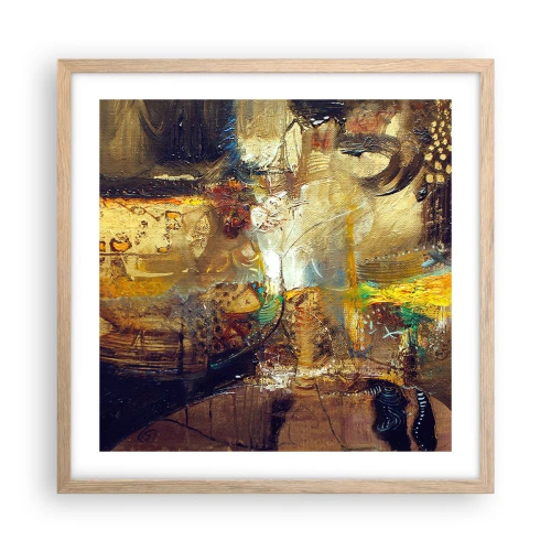 Plakát v rámu světlý dub - Zima, tepleji, horko - 50x50 cm