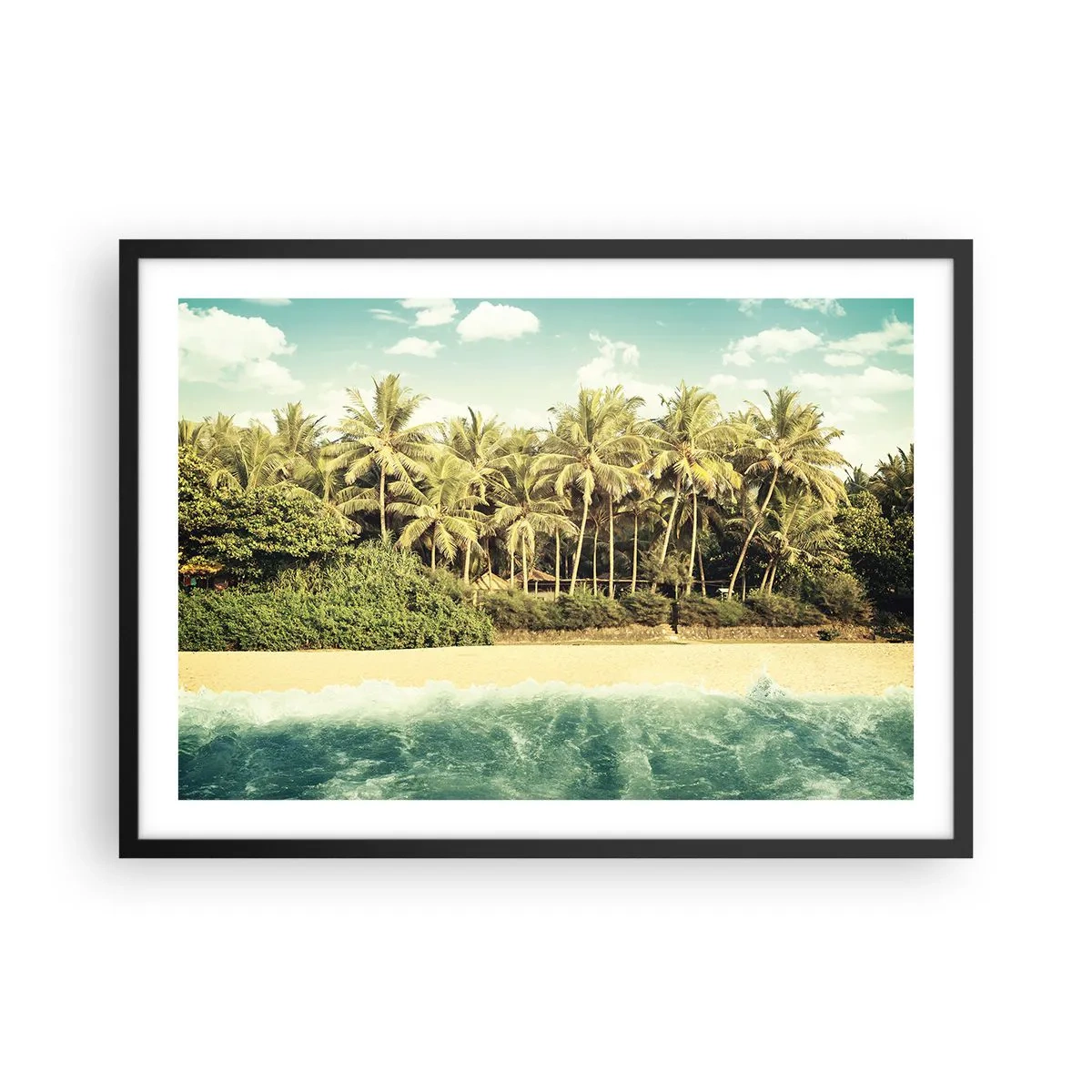Plakát v černém rámu - Co třeba tady? - 70x50 cm