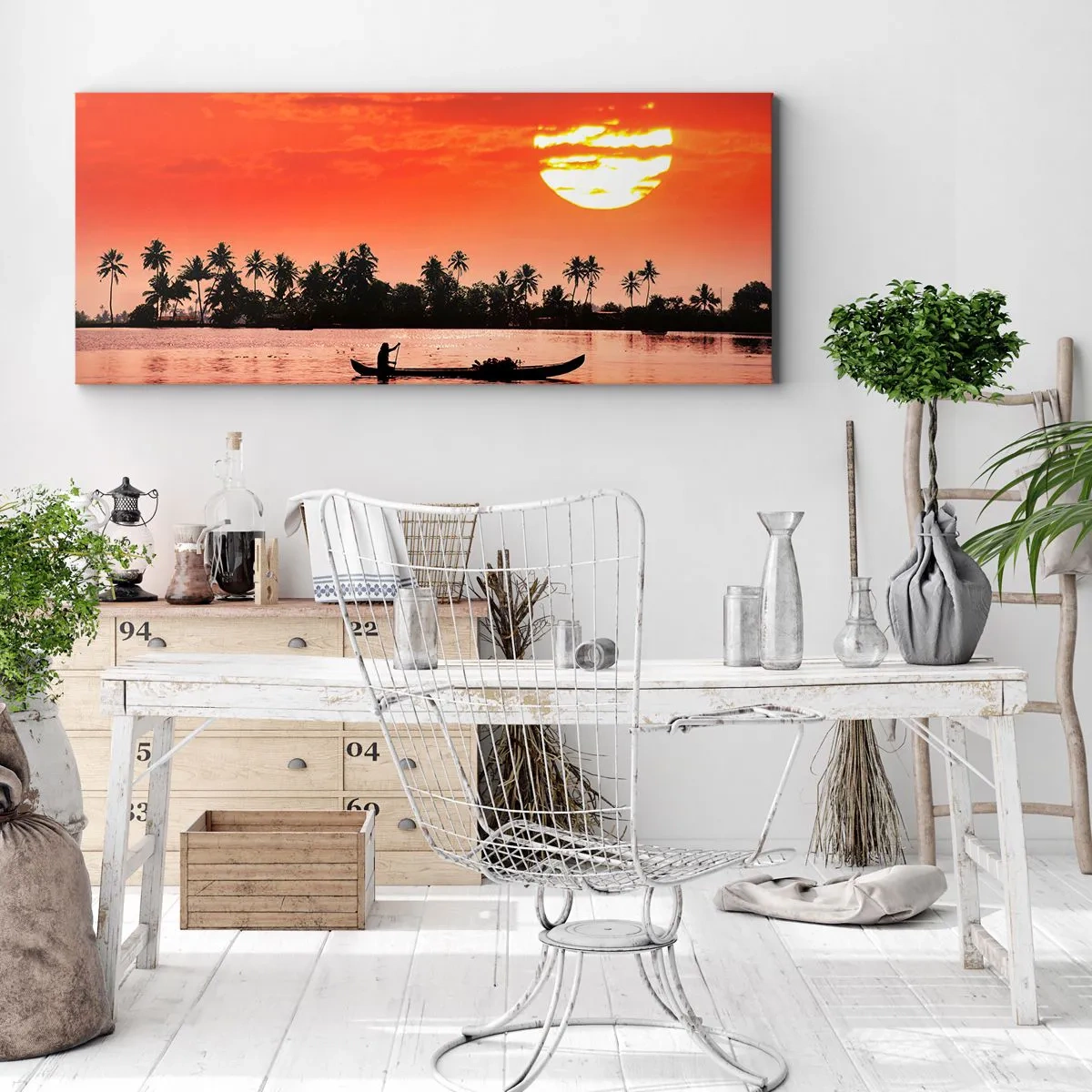 Obraz na plátně - Klid tropů při západu - 100x40 cm
