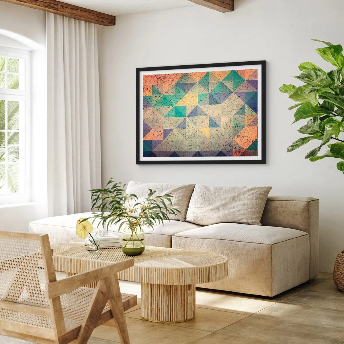 Plakát v černém rámu - Republika trojúhelníků - 50x40 cm