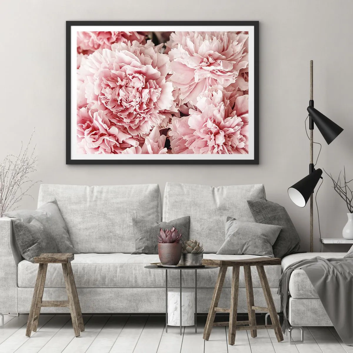 Plakát v černém rámu - Růžový sen - 70x50 cm
