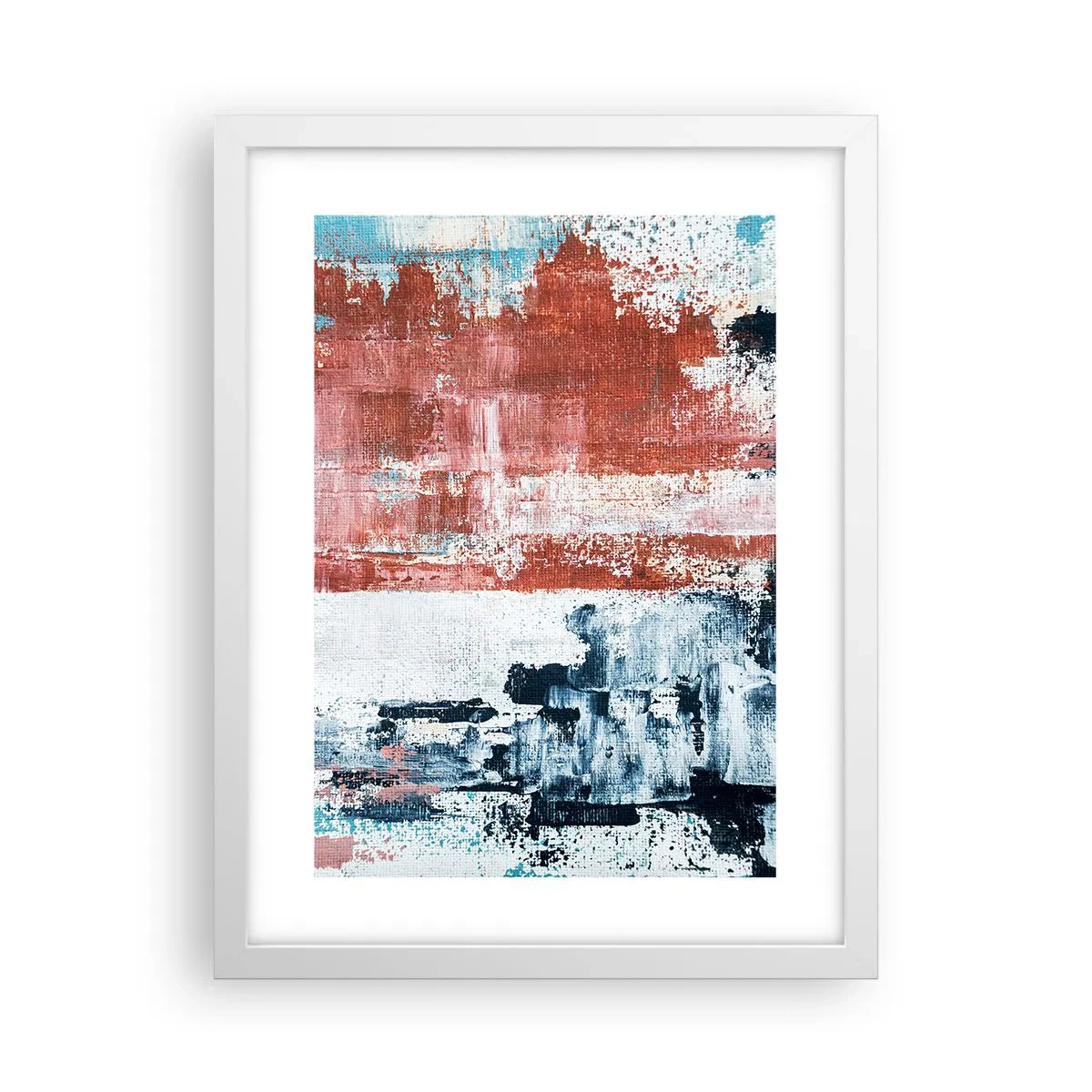 Plakát v bílém rámu - Abstraktní půl na půl - 30x40 cm