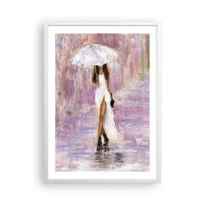 Plakát v bílém rámu - V liliovém dešti - 50x70 cm