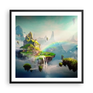 Plakát v černém rámu - Uprostřed nebe - šťastné ostrovy - 60x60 cm