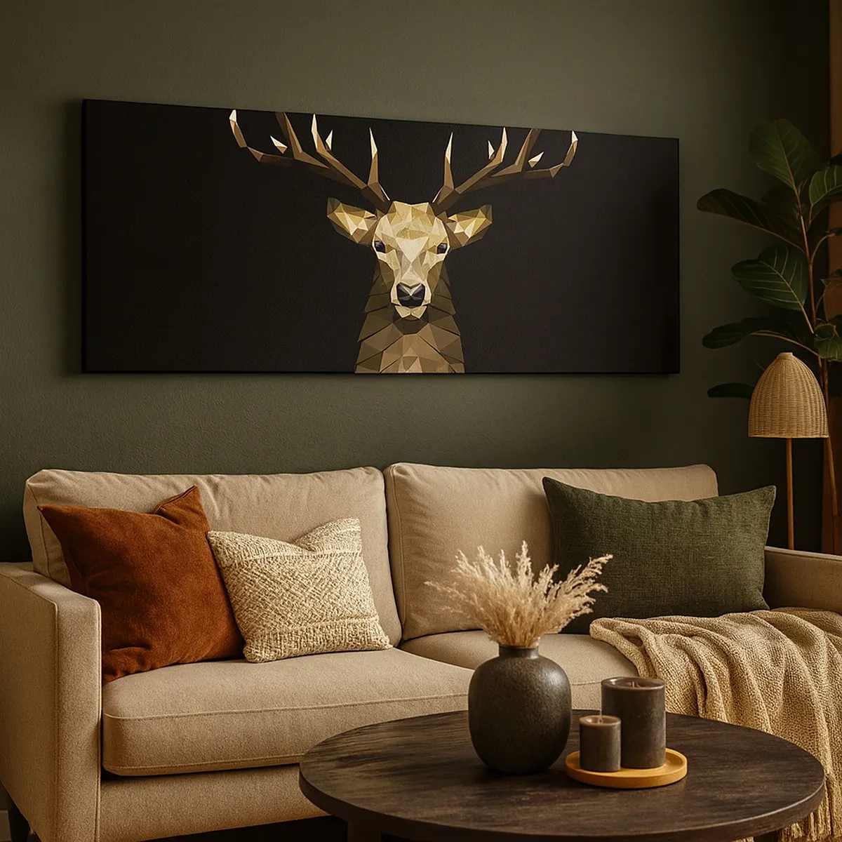 Obraz na plátně - Kubistický jelen - 30x30 cm