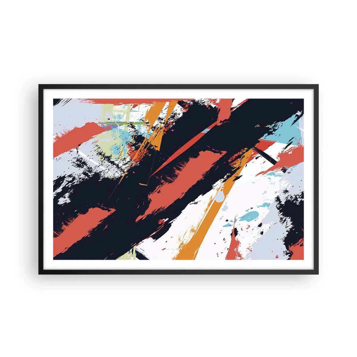 Plakát v černém rámu - Dynamická kompozice - 91x61 cm