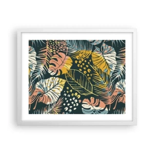 Plakát v bílém rámu - Listová fantazie - 50x40 cm