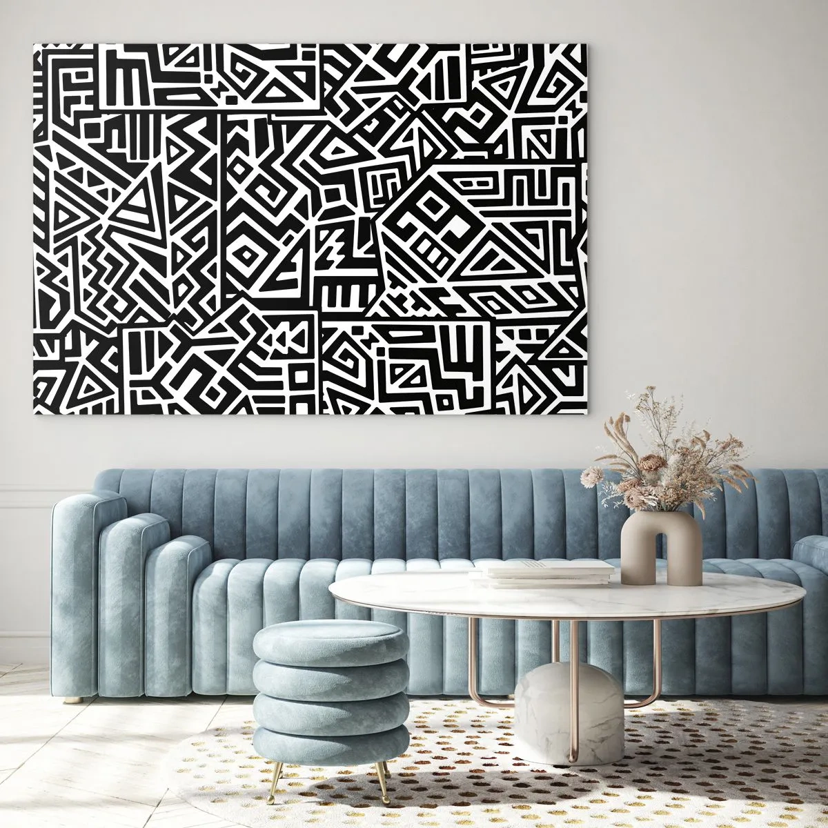 Obraz na skle - Předkolumbovská kompozice - 120x80 cm