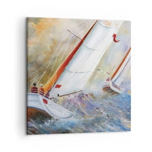 Obraz na plátně - Běžící přes vlny - 50x50 cm