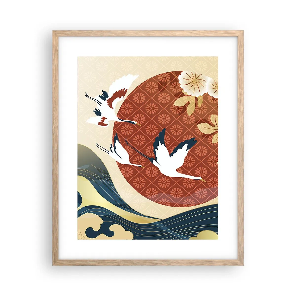 Plakát v rámu světlý dub - Japonská pohádka - 40x50 cm