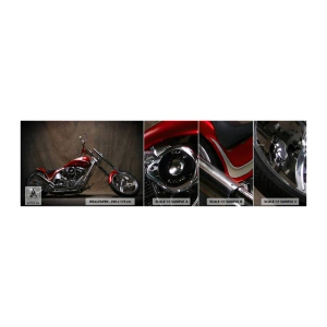 Fototapeta Vzorek Standard Eco - Červeno-stříbrná krása - Motorka, Vrtulník, Automobilový průmysl - 100x30 cm