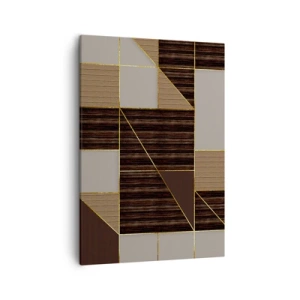 Obraz na plátně - Mozaika hnědé a zlaté - 50x70 cm
