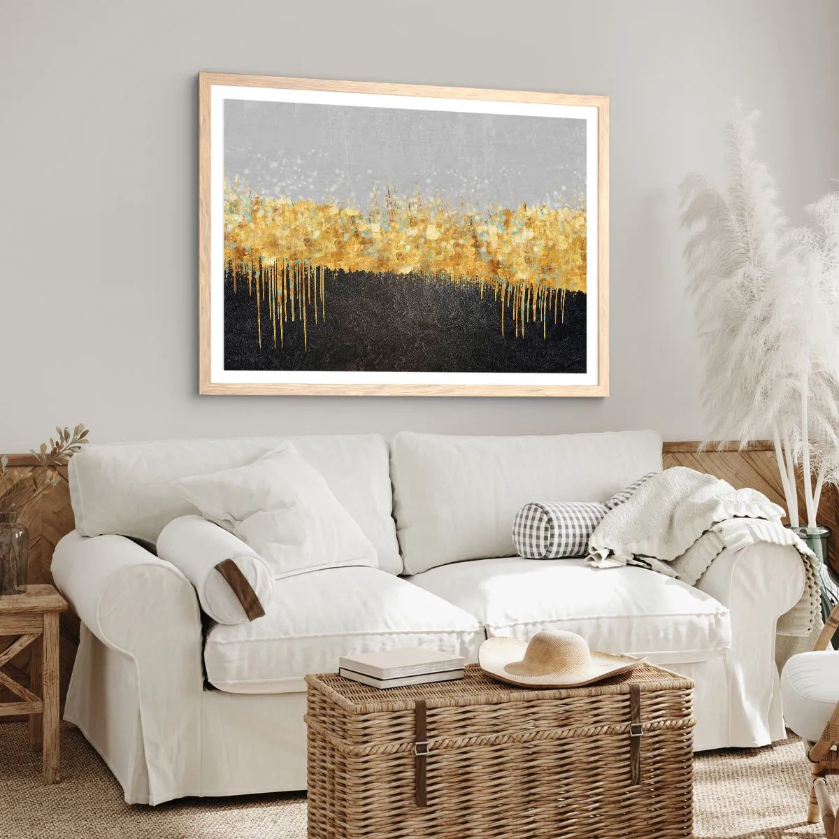 Plakát v rámu světlý dub - Dovnitř a vzhůru - 100x70 cm