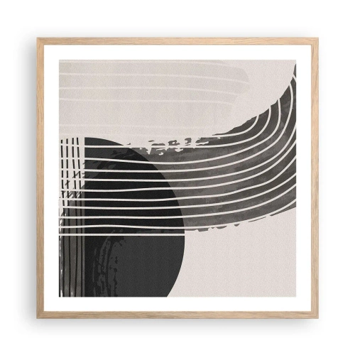 Plakát v rámu světlý dub - Tam a zpět - 60x60 cm