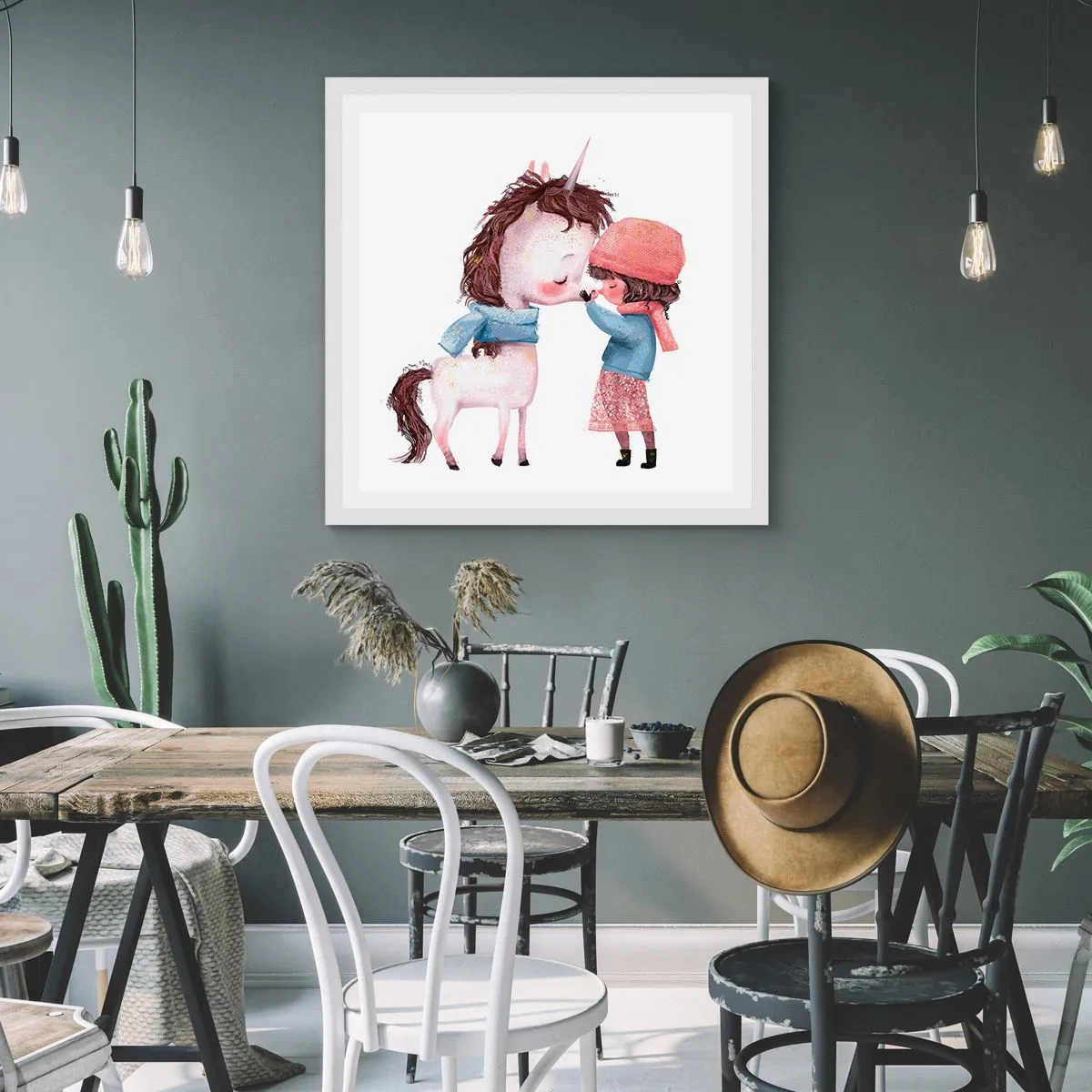 Plakát v bílém rámu - Zimní příběh - 40x40 cm