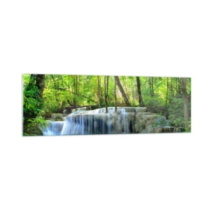 Obraz na skle - Utonout v tyrkysu a zeleni - 160x50 cm