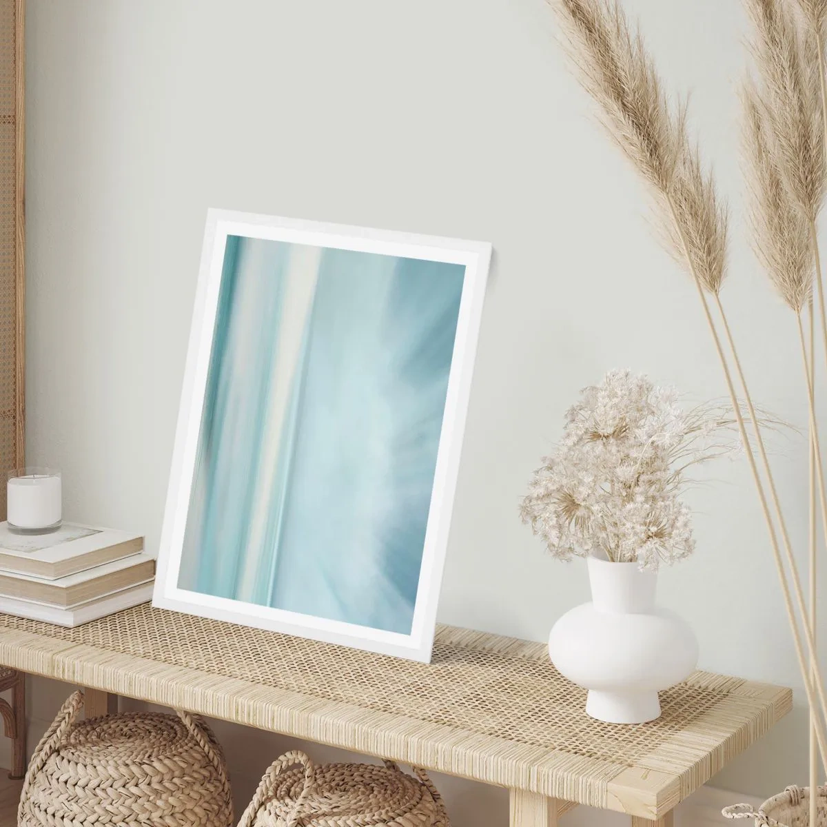 Plakát v bílém rámu - Klid až kam oko sahá - 40x50 cm