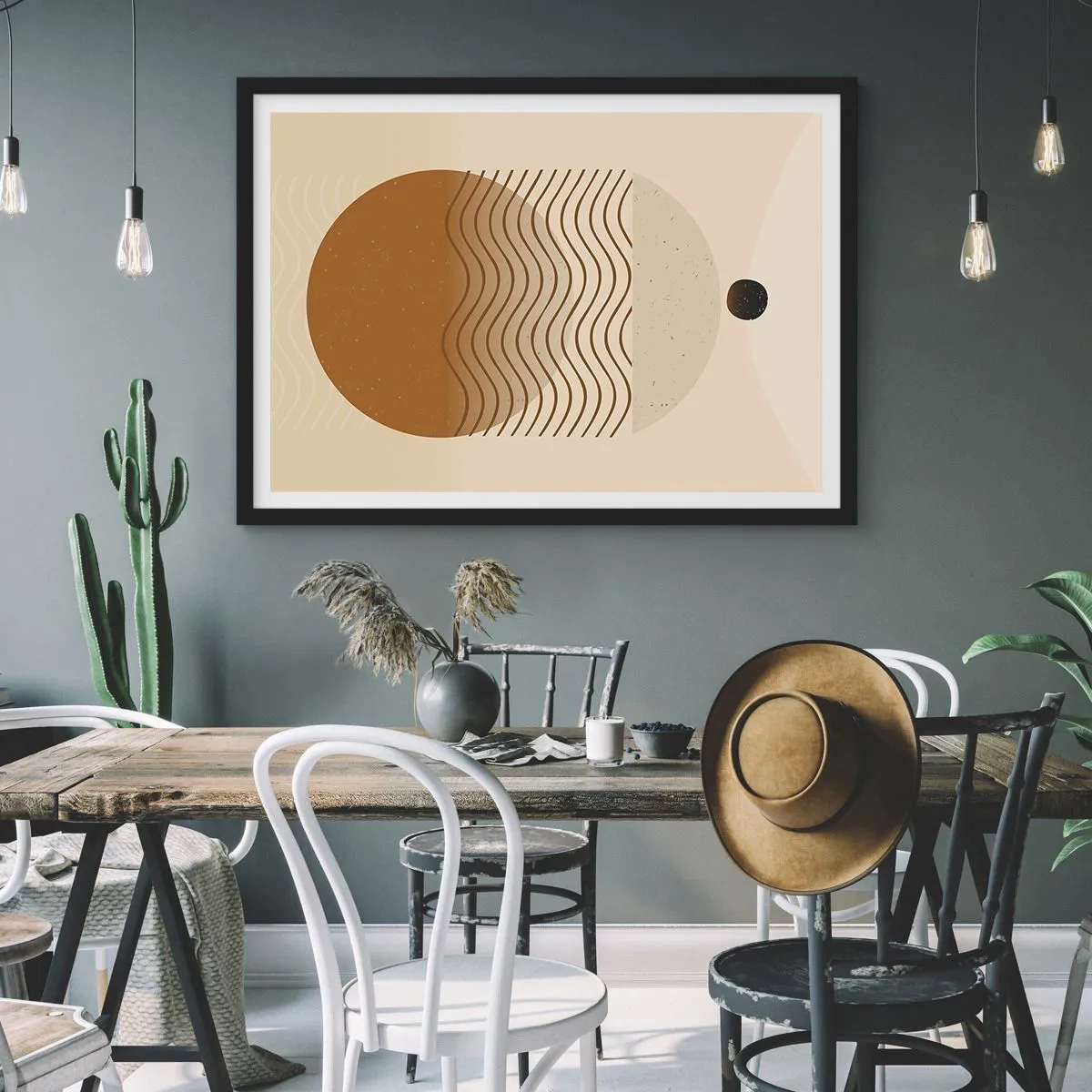 Plakát v černém rámu - O původu geometrických obrazců - 70x50 cm