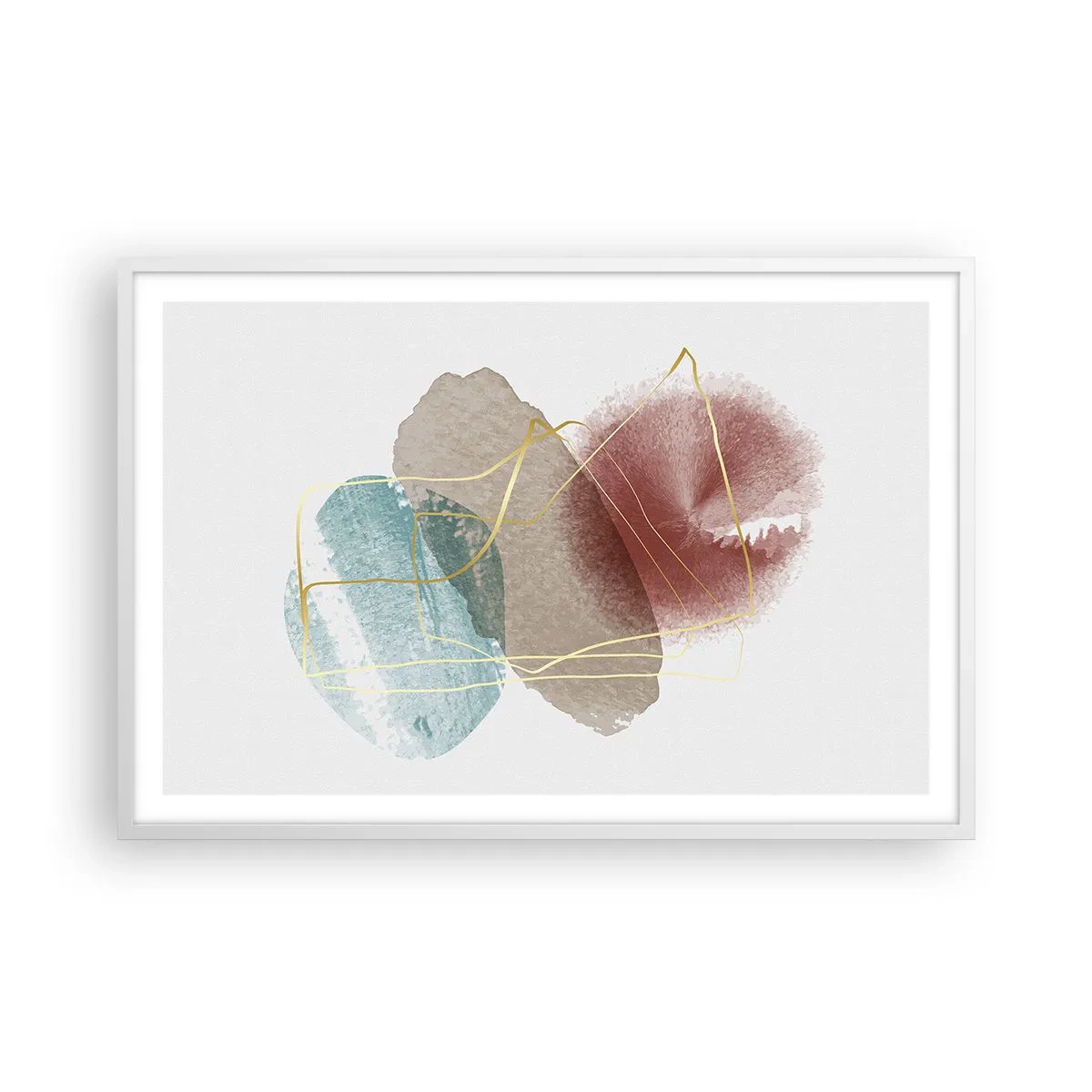 Plakát v bílém rámu - Korálky prostoru - 91x61 cm