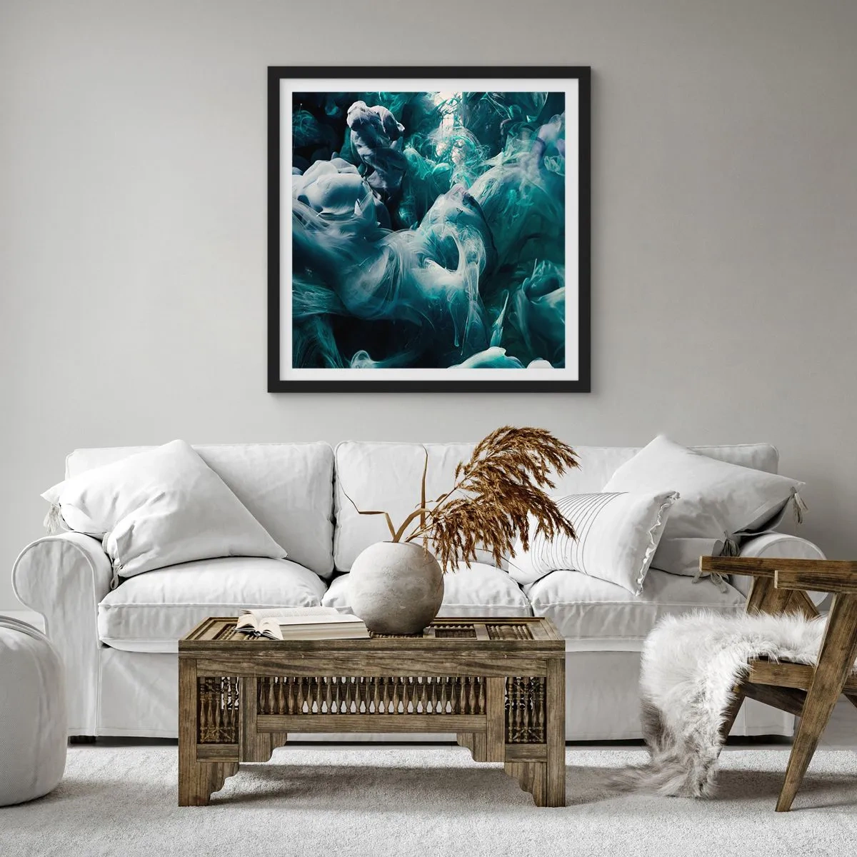 Plakát v černém rámu - Pohyb barvy - 60x60 cm