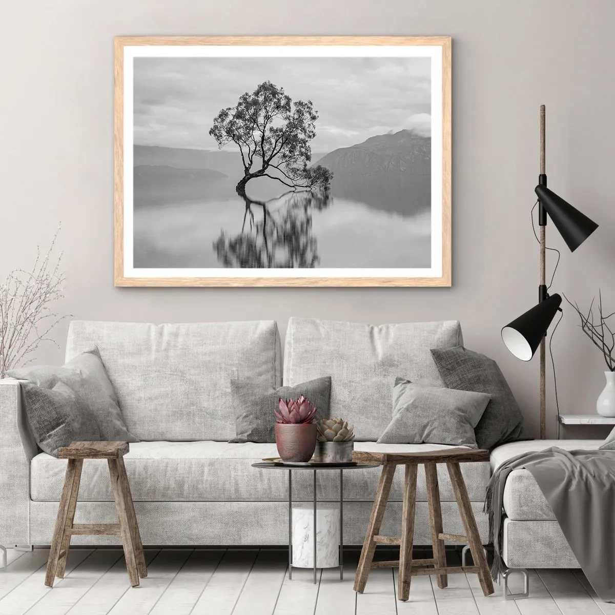 Plakát v rámu světlý dub - Existuje taková země - 50x40 cm