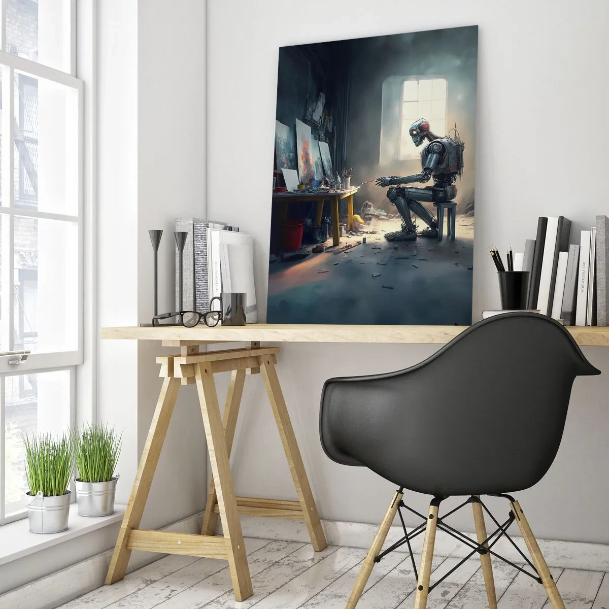 Obraz na skle - Akt stvoření - 50x70 cm