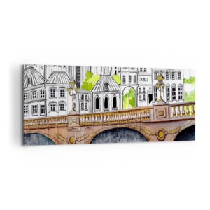 Obraz na plátně - Město jako malované - 100x40 cm