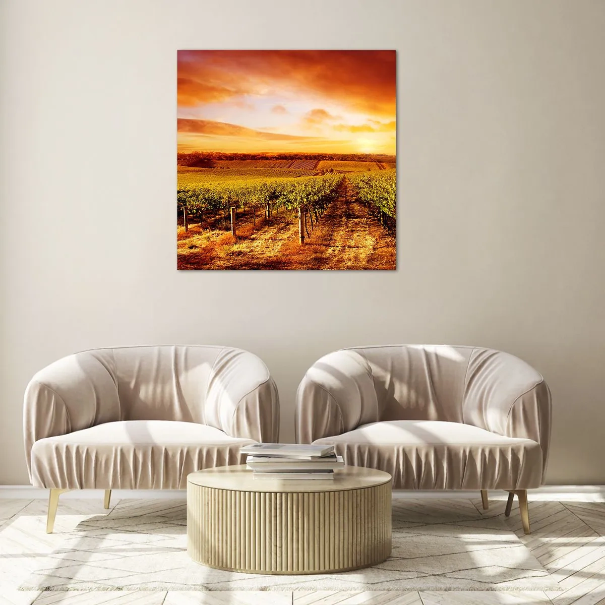Obraz na skle - Jemně ovocné s tónem slunce - 70x70 cm