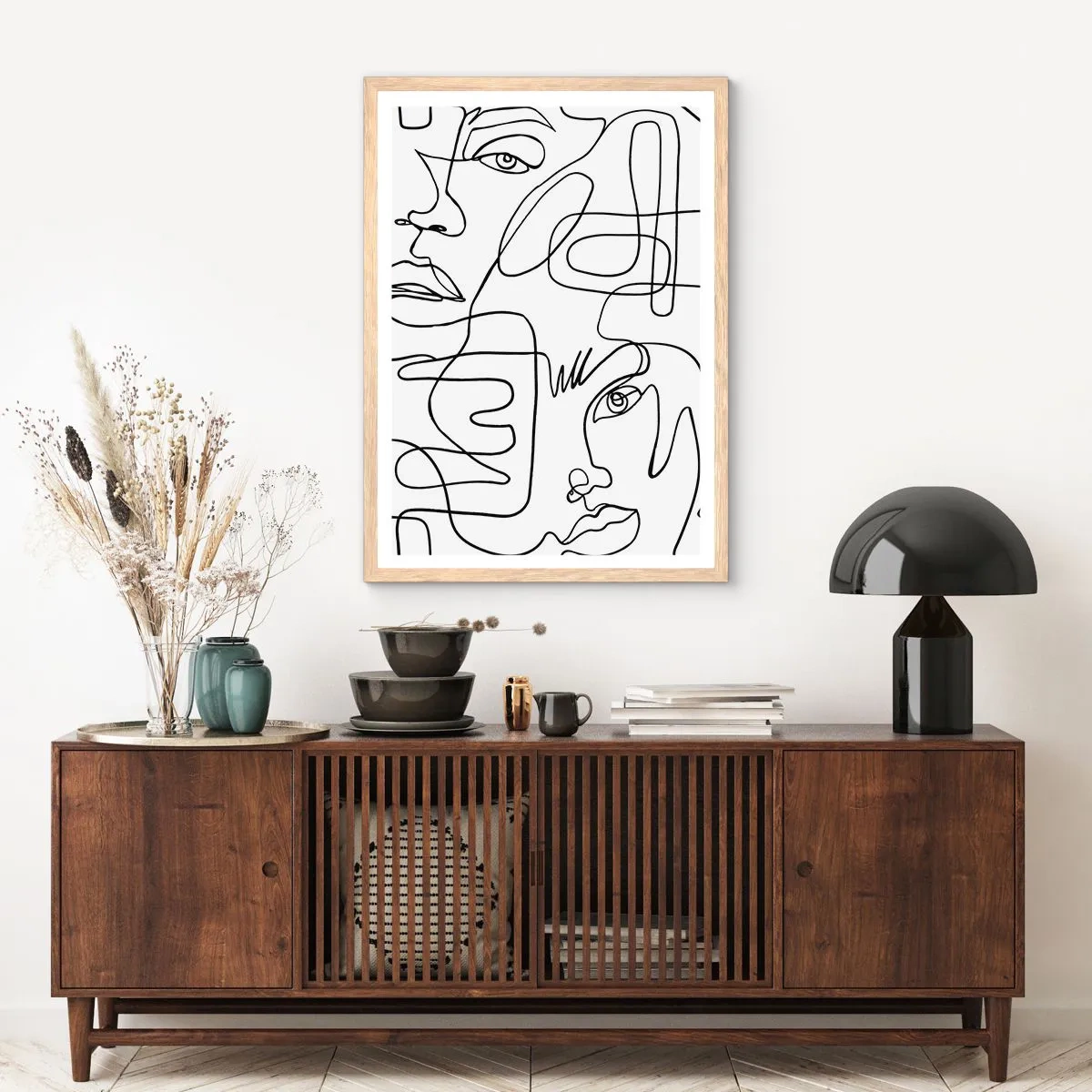 Plakát v rámu světlý dub - Ve spletených emocích - 61x91 cm