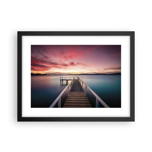 Plakát v černém rámu - Jemný plamen večera - 40x30 cm