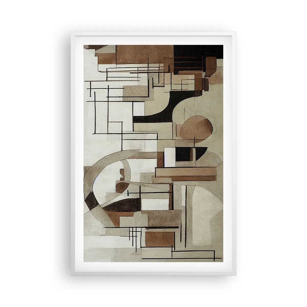 Plakát v bílém rámu - Městská krajina 2.0 - 61x91 cm