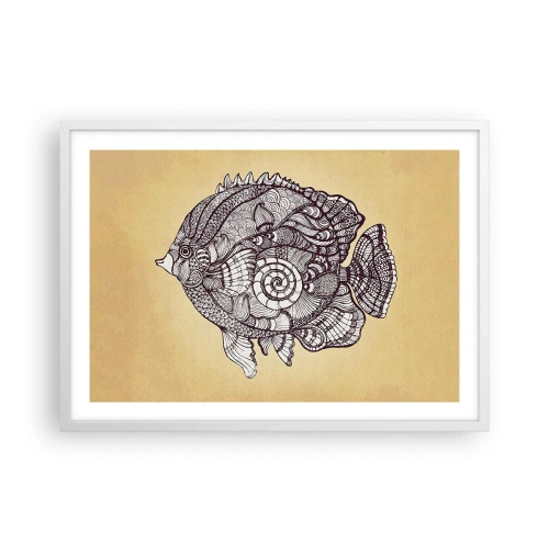 Plakát v bílém rámu - Z oceánu ornamentů - 70x50 cm