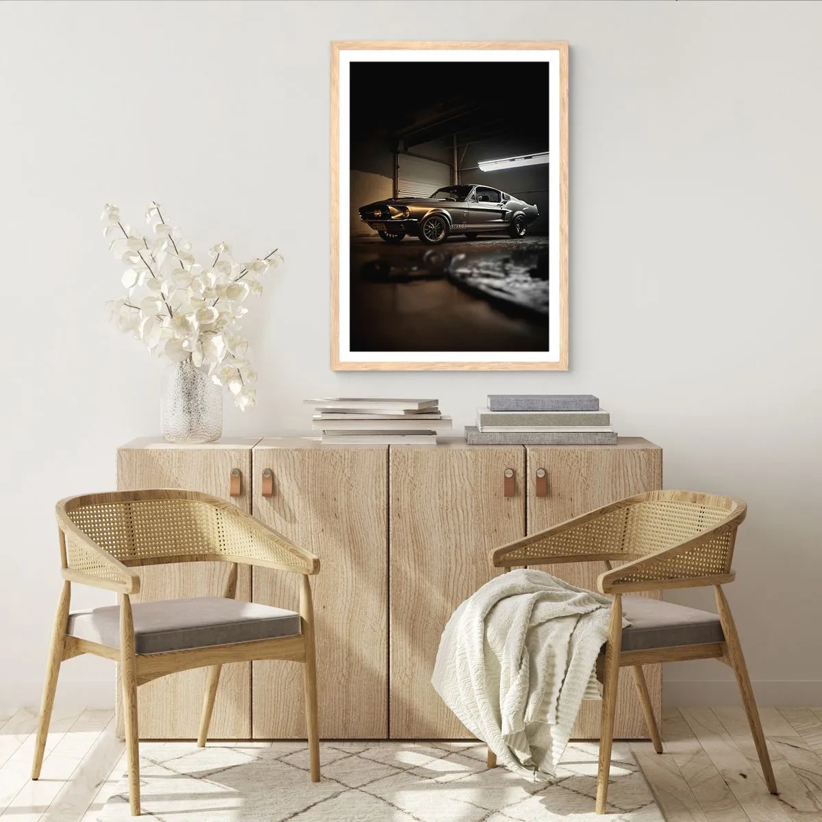 Plakát v rámu světlý dub - Návrat do minulosti - 50x70 cm