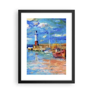 Plakát v černém rámu - Odpoledne v duhové zátoce - 30x40 cm