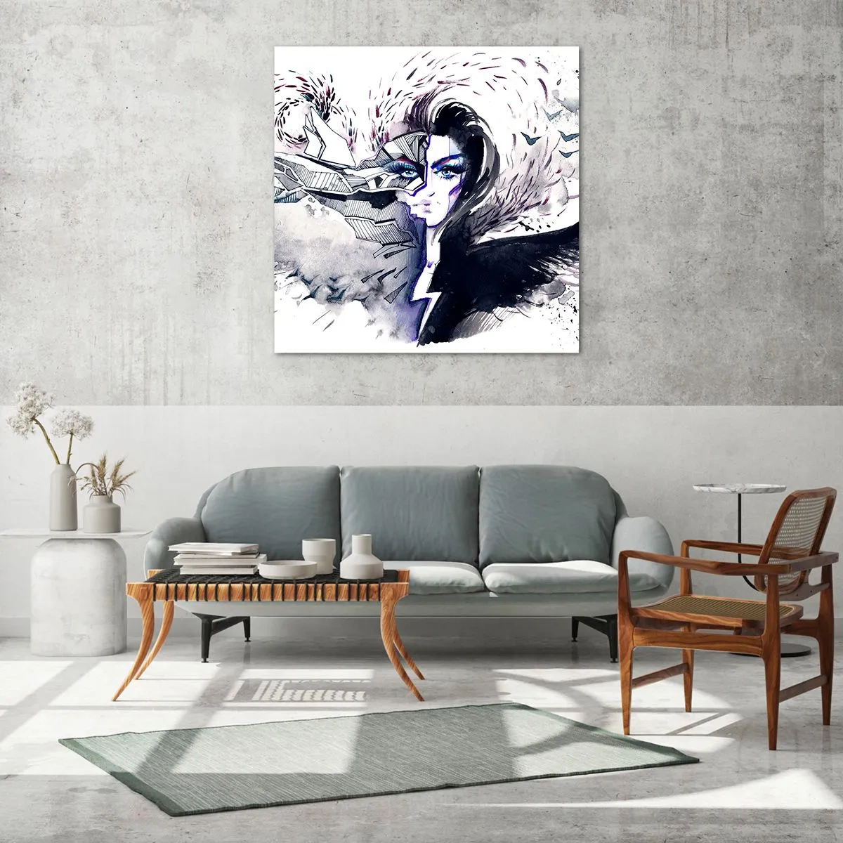 Obraz na skle - Démonická a krásná - 70x70 cm