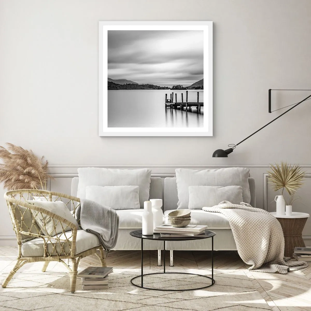 Plakát v bílém rámu - Jemnost a síla - 60x60 cm