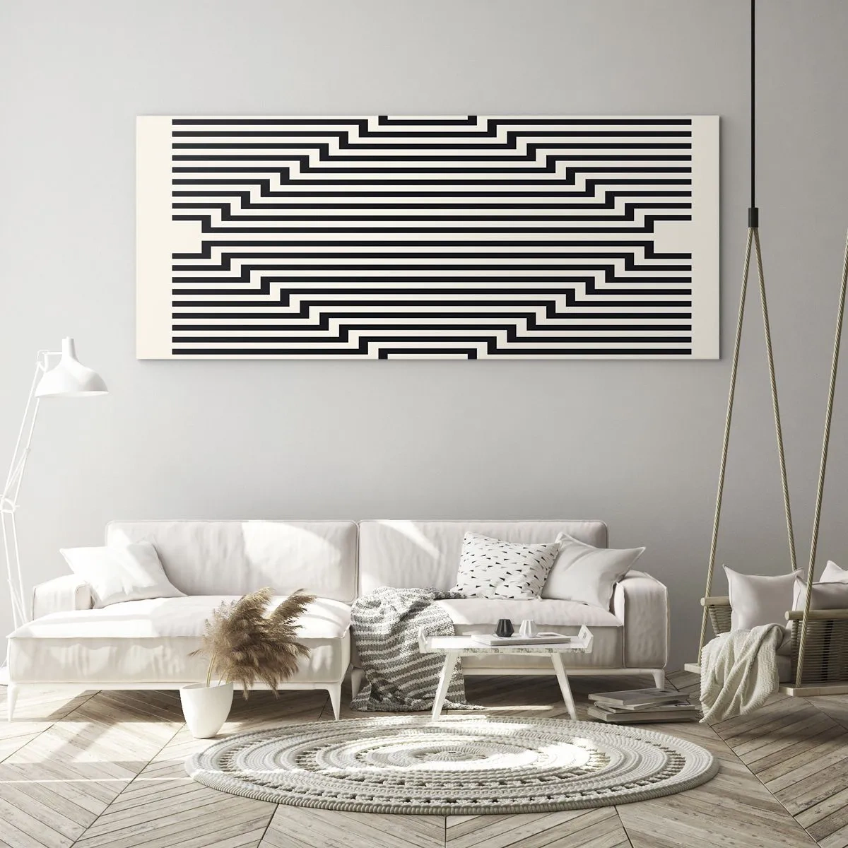 Obraz na skle - Geometrická iluze - 100x40 cm